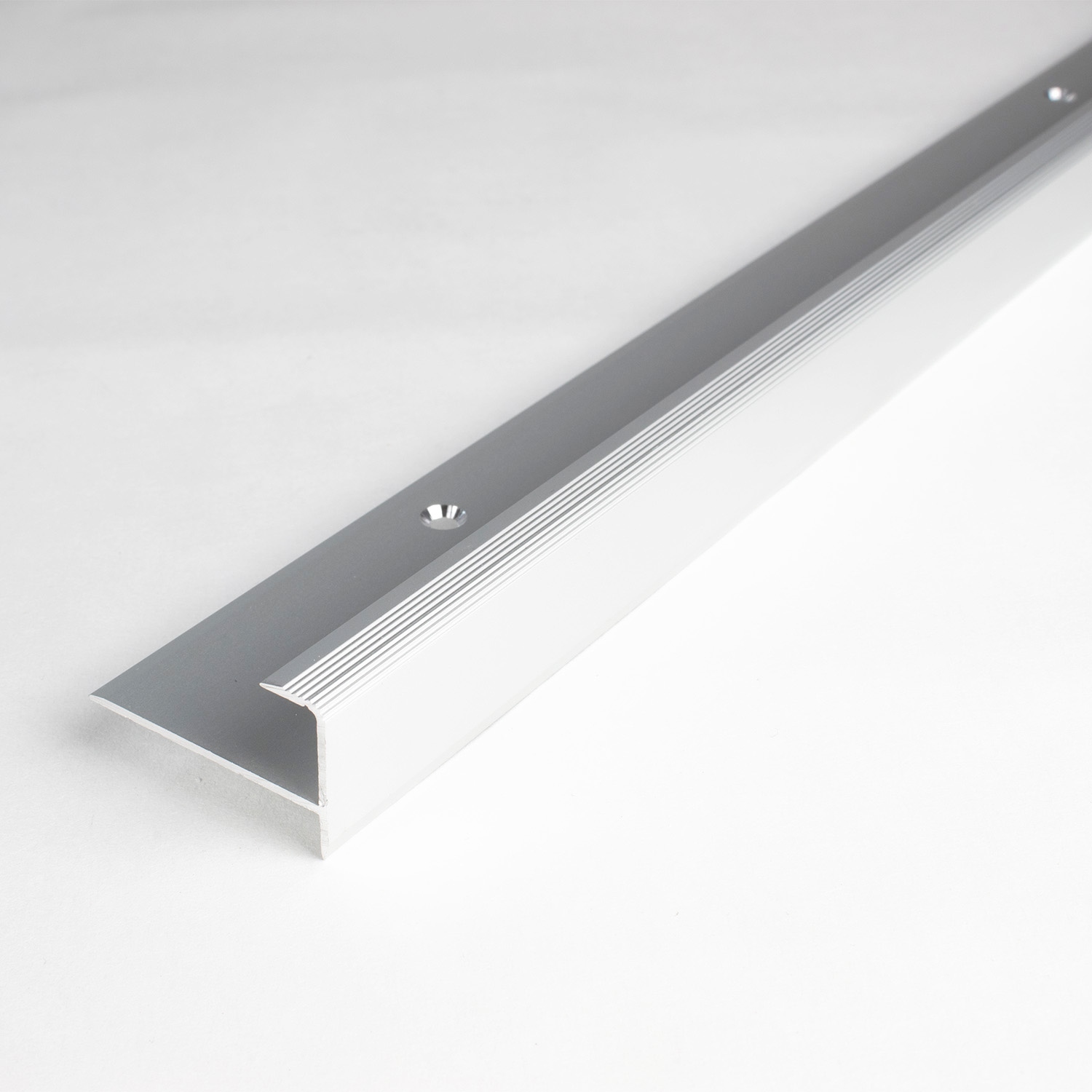 Profilé de finition à emboîter | avec nez pour parquet | aluminium anodisé | à visser