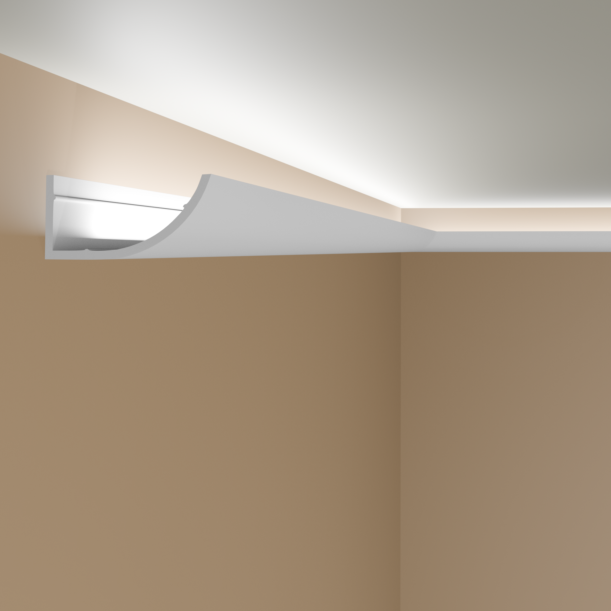 PROVISTON | Barre lumineuse LED "NE362" | 86 x 172 x 2000 mm | Blanc | Moulure de plafond | Moulure en stuc