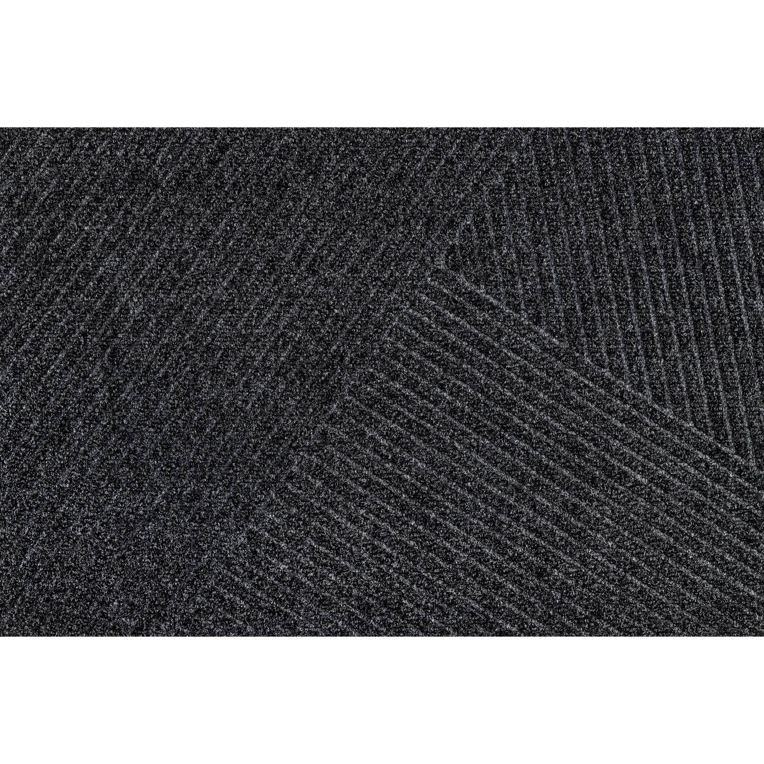 Paillasson Lignes graphite 90 x 60 cm tapis de sol lavable Floornovo Minimal Design