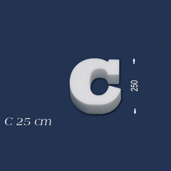 Wiesemann | Lettre décorative "C" | Polystyrène | Hauteur : 250 mm | Lettre en polystyrène | Lettre 3D
