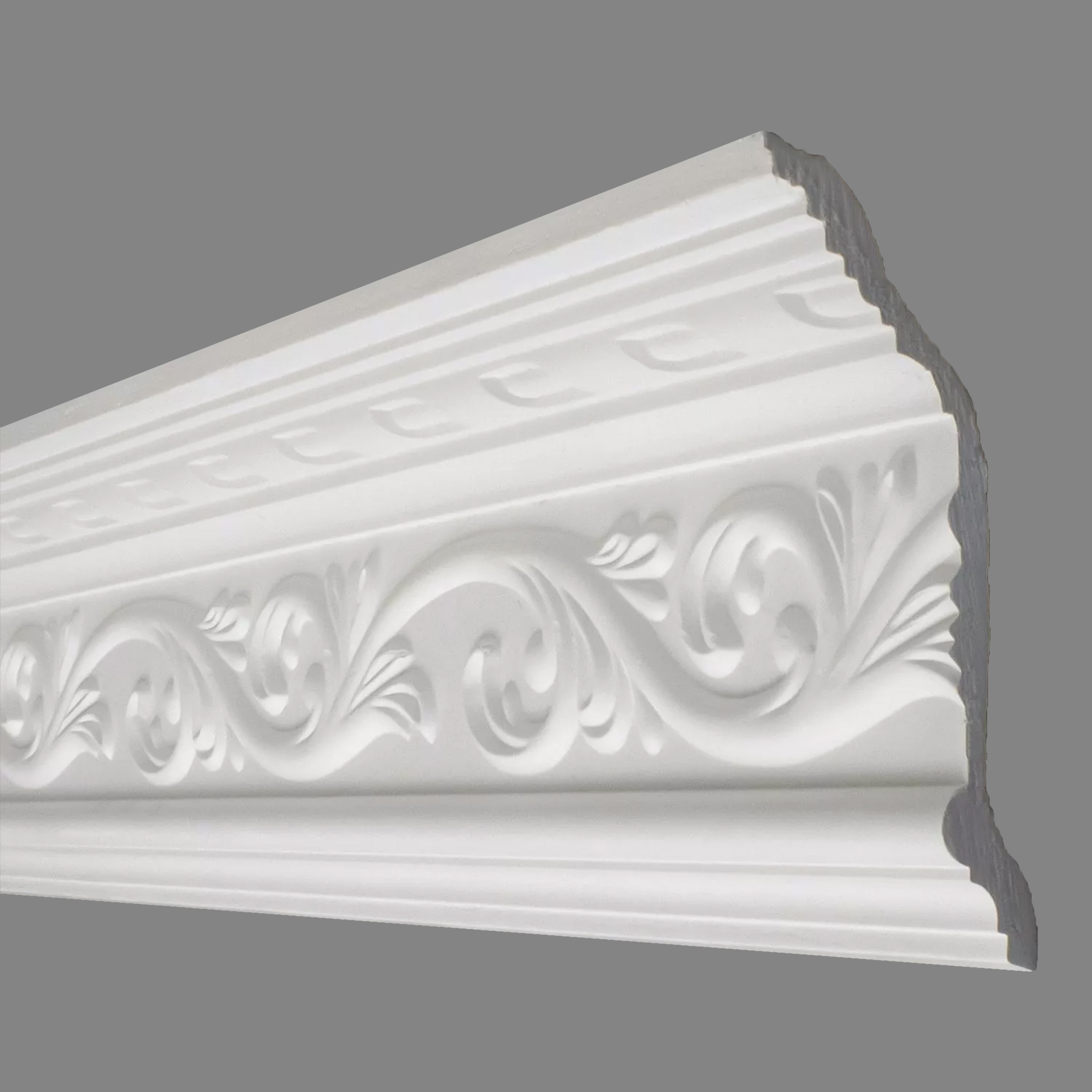 C997_Stuckleiste_Gips_Rostock_1_V1 PROVISTON Gipsleiste "Rostock" Stuckleisten aus Gips 80 x 110 x 1160 mm Echter Gipsstuck