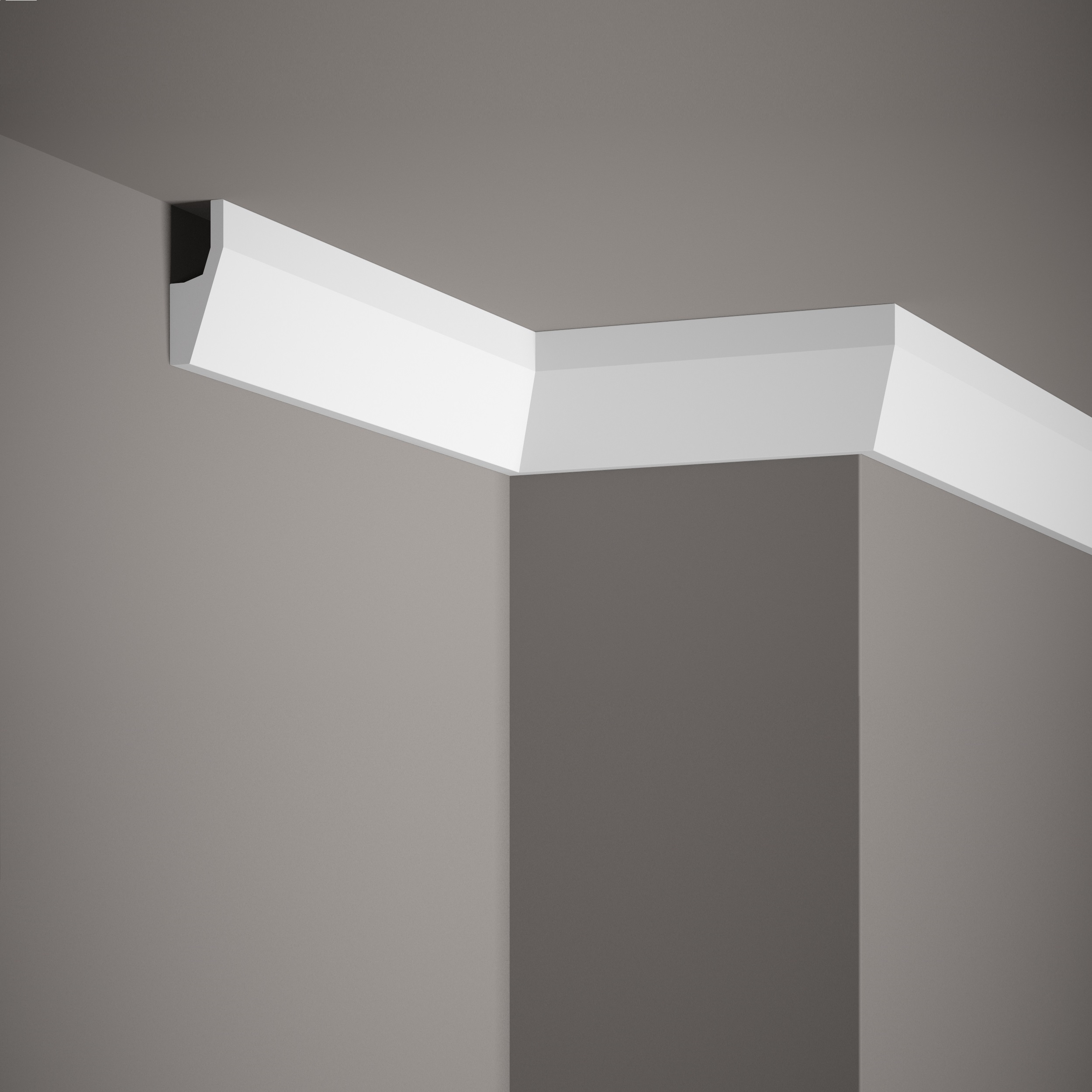PROVISTON LED Barre lumineuse "NE118" 27 x 70 x 2000 mm Blanc Moulure de plafond Moulure en stuc moderne