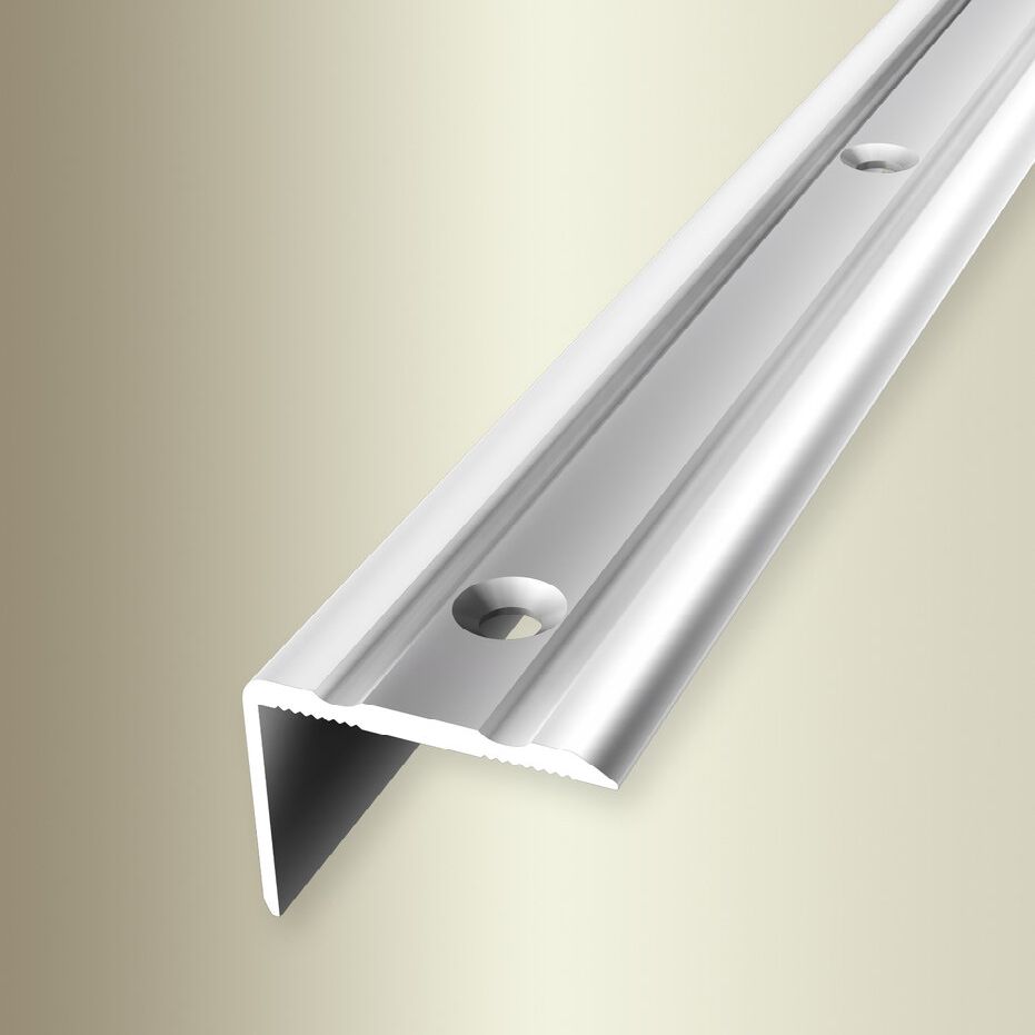 Nez de marche | Largeur:24.5 mm | Hauteur:0 - 17 mm | Aluminium | Strié | Facile à plier | A visser