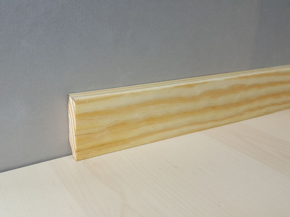 Sockelleiste / Fußleiste "Zwickau" (Massivholz - Kiefer) 6 mm - Farbe: Kiefer roh-6 mm (Default)