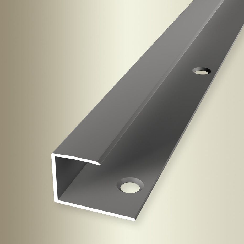 PROVISTON | Profil d'arrêt | Largeur:23 mm | Longueur:2700 mm | Alu anodisé | Lisse | Percé