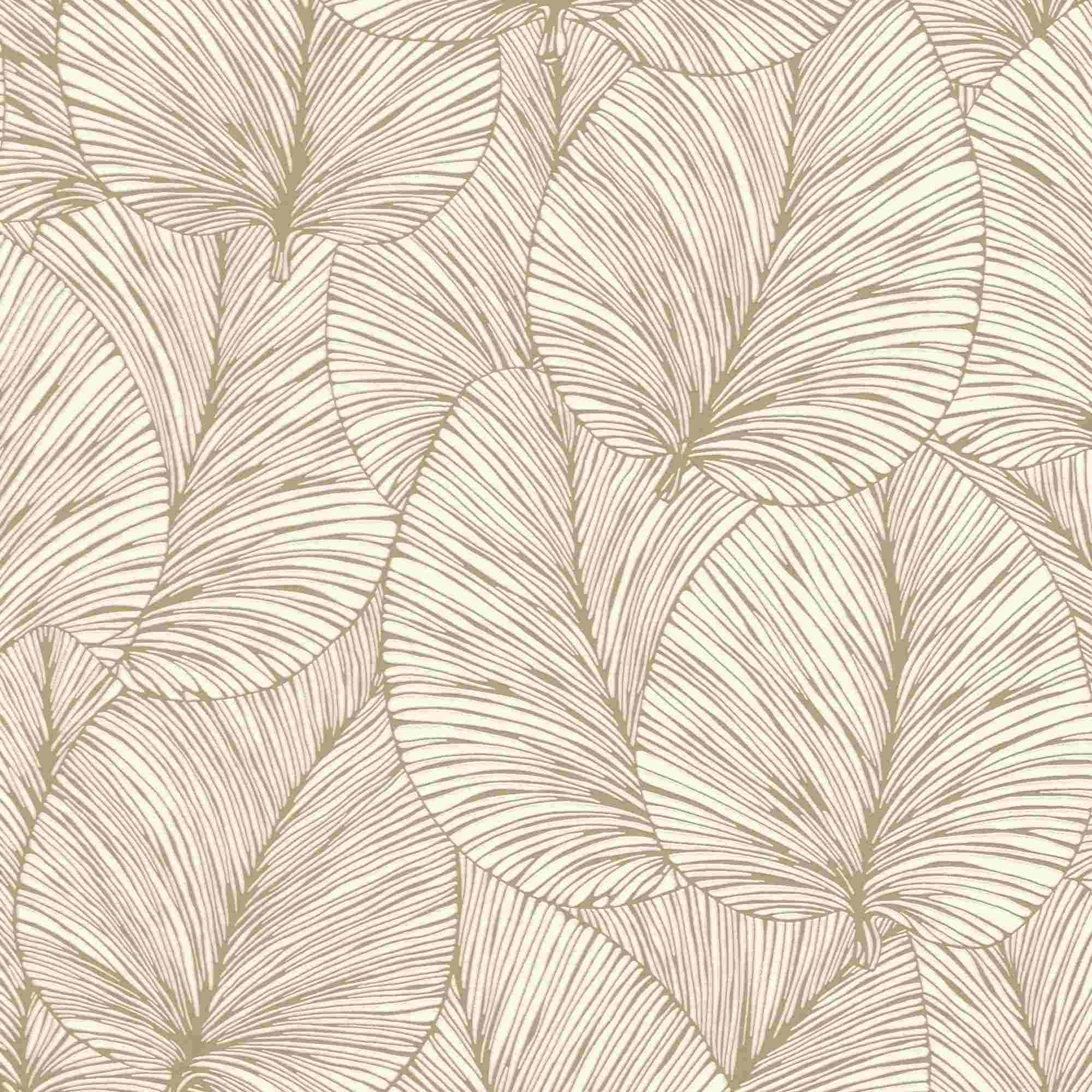 Rasch | Selection | 456622 | Papier peint intissé | Botanique | 10.05 x 0.53 m | Blanc | Or