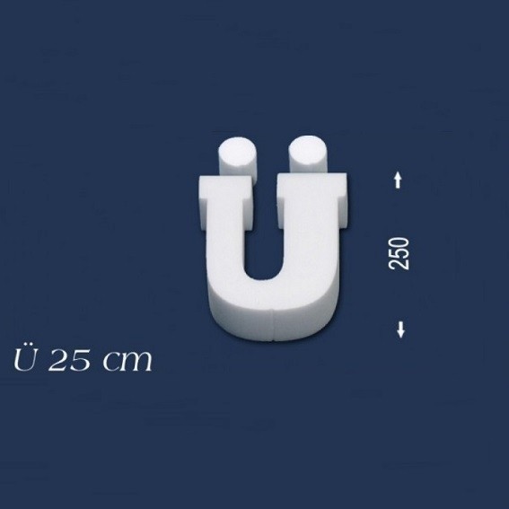 Wiesemann | Lettre déco "Ü" | Polystyrène | Hauteur : 250 mm | Lettre en polystyrène | Lettre 3D