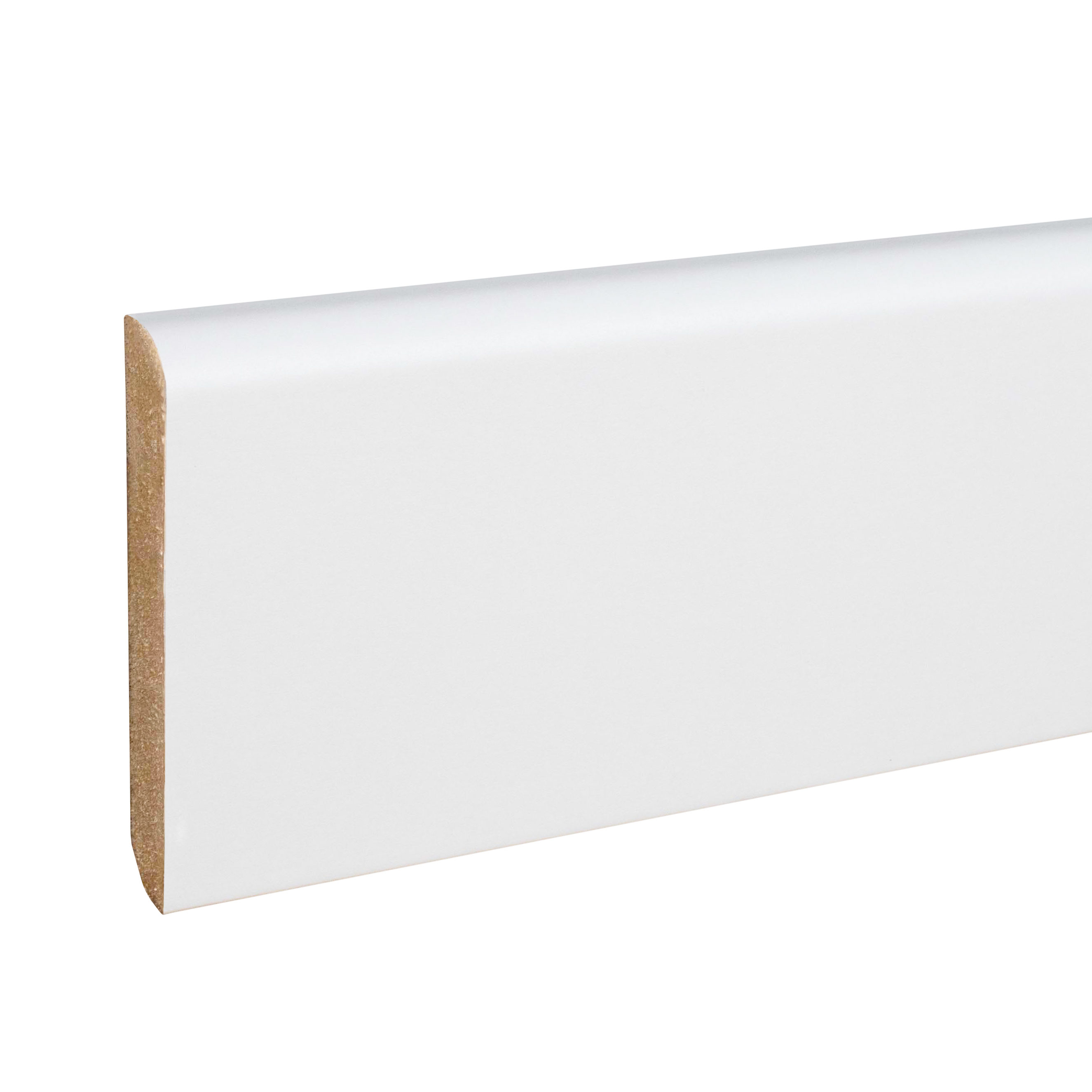Plinthe Arrondi 10 x 58 x 2500 mm MDF revêtu Blanc Moderne PROVISTON