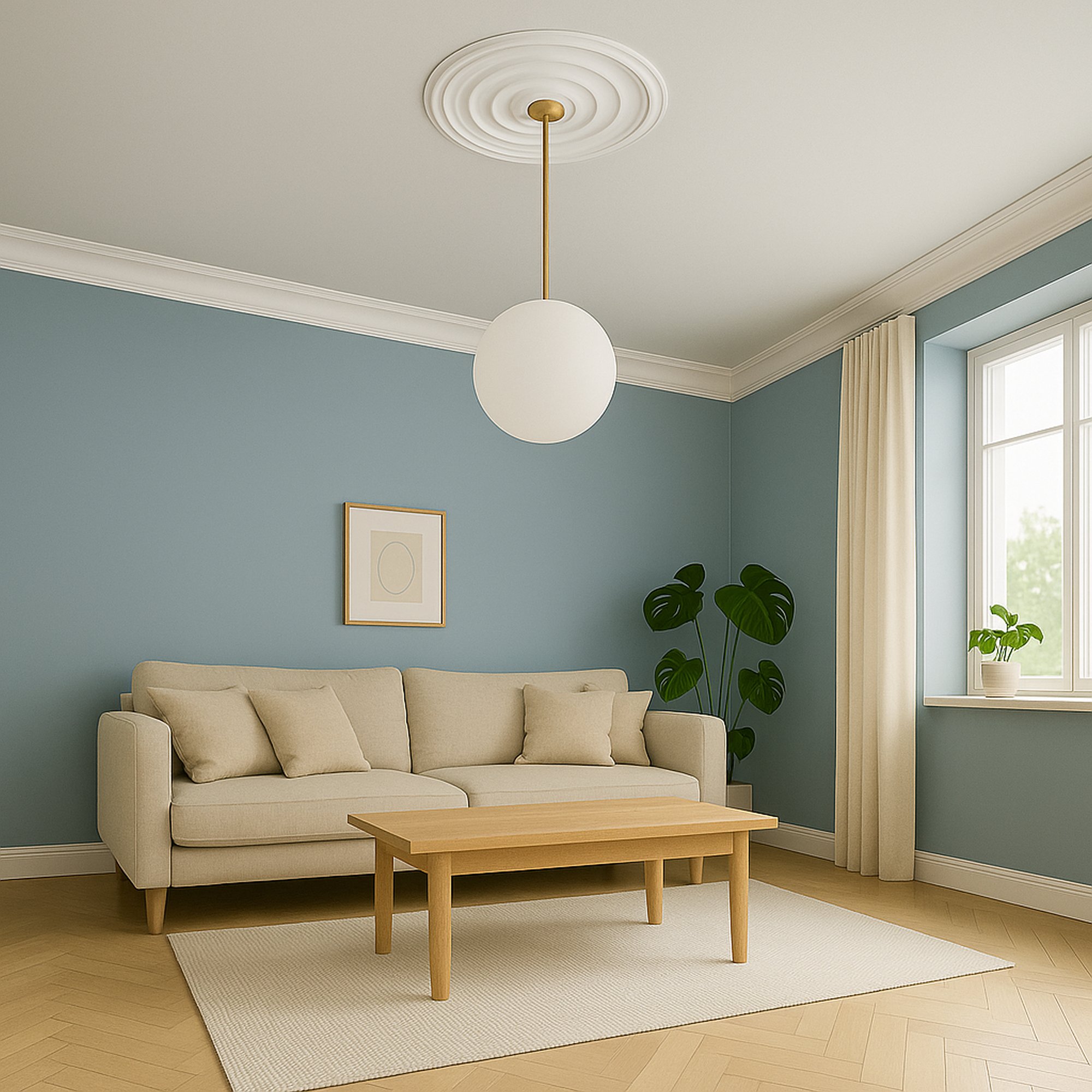 Rosace simple Marbet R-1 | Ø 40 cm | polystyrène léger blanc