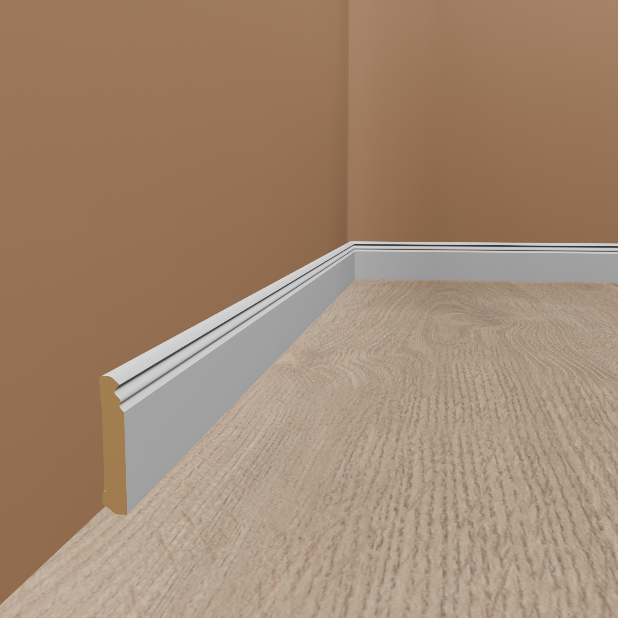 Plinthe "Wiesbaden" 719.096 MDF 19 x 96 x 2500 mm Blanc Plinthe Moulurée PROVISTON