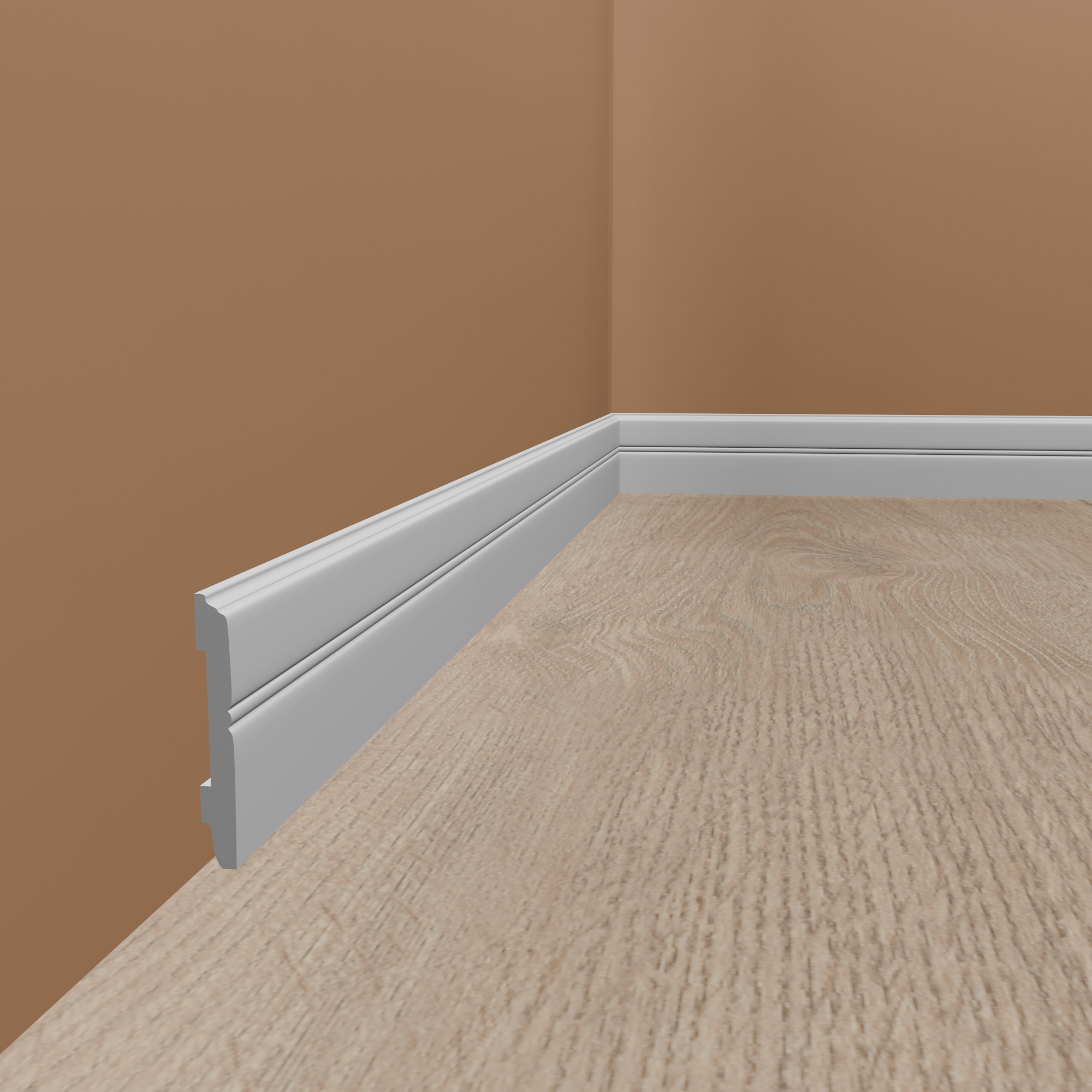 PROVISTON | Plinthe "NE354" en polystyrène PolyForce | 11 x 107 x 2000 mm Blanc | Bonne Qualité