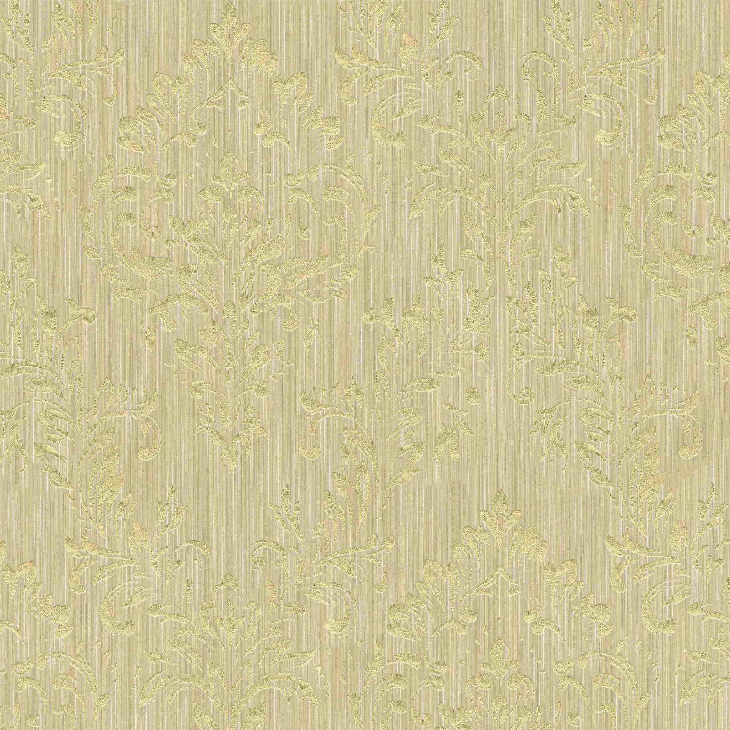 A.S. Creation Metallic Silk | 306594 | papier peint intissé baroque | 0.53 m x 10.05 m | beige