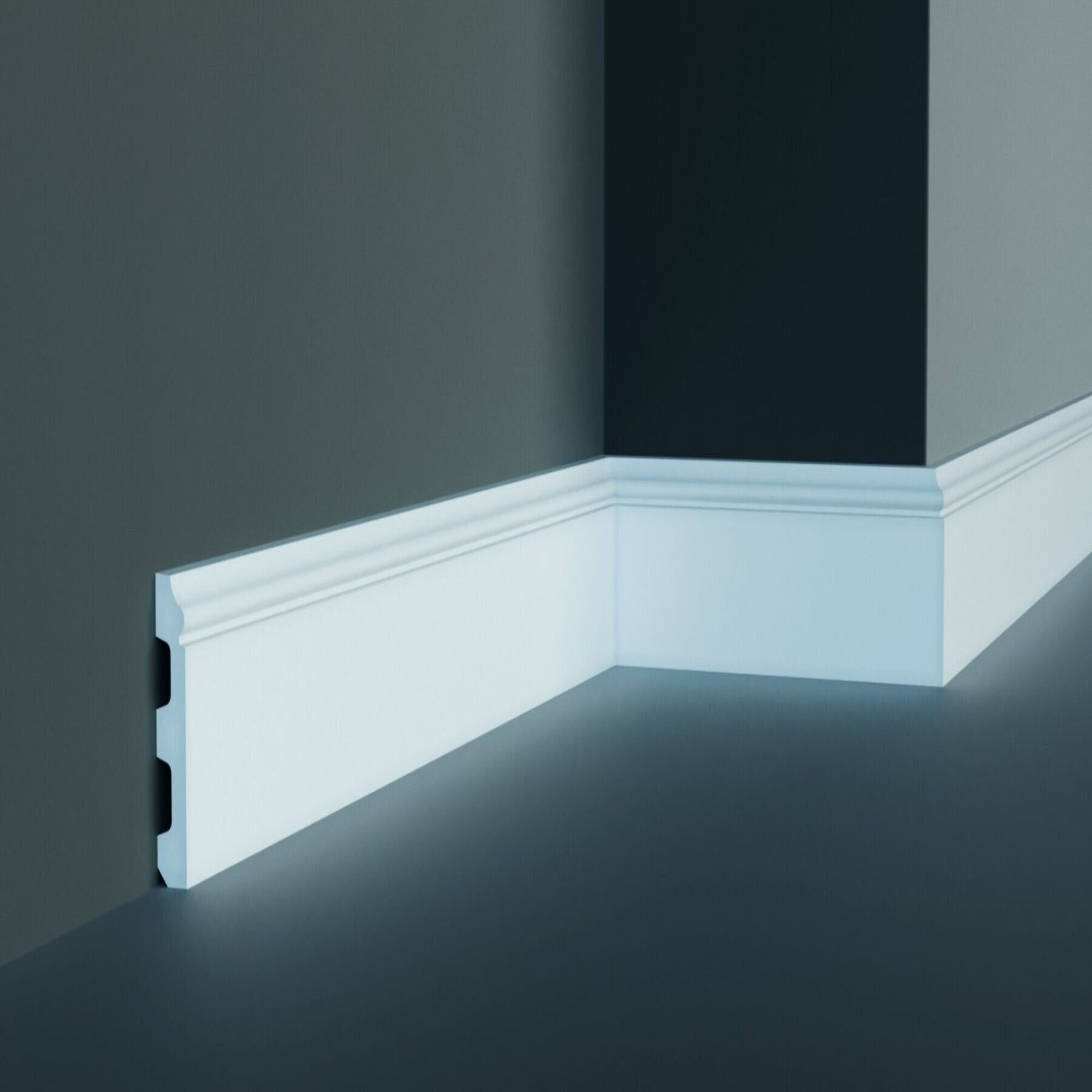 Elite Decor | Cornière intérieure "CR943" | Polyuréthane | 12 x 80 x 200 mm | Blanc | Cornières de plâtre
