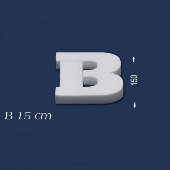 Wiesemann | Lettre décorative "B" | Polystyrène | Hauteur : 150 mm | Lettre en polystyrène | Lettre 3D