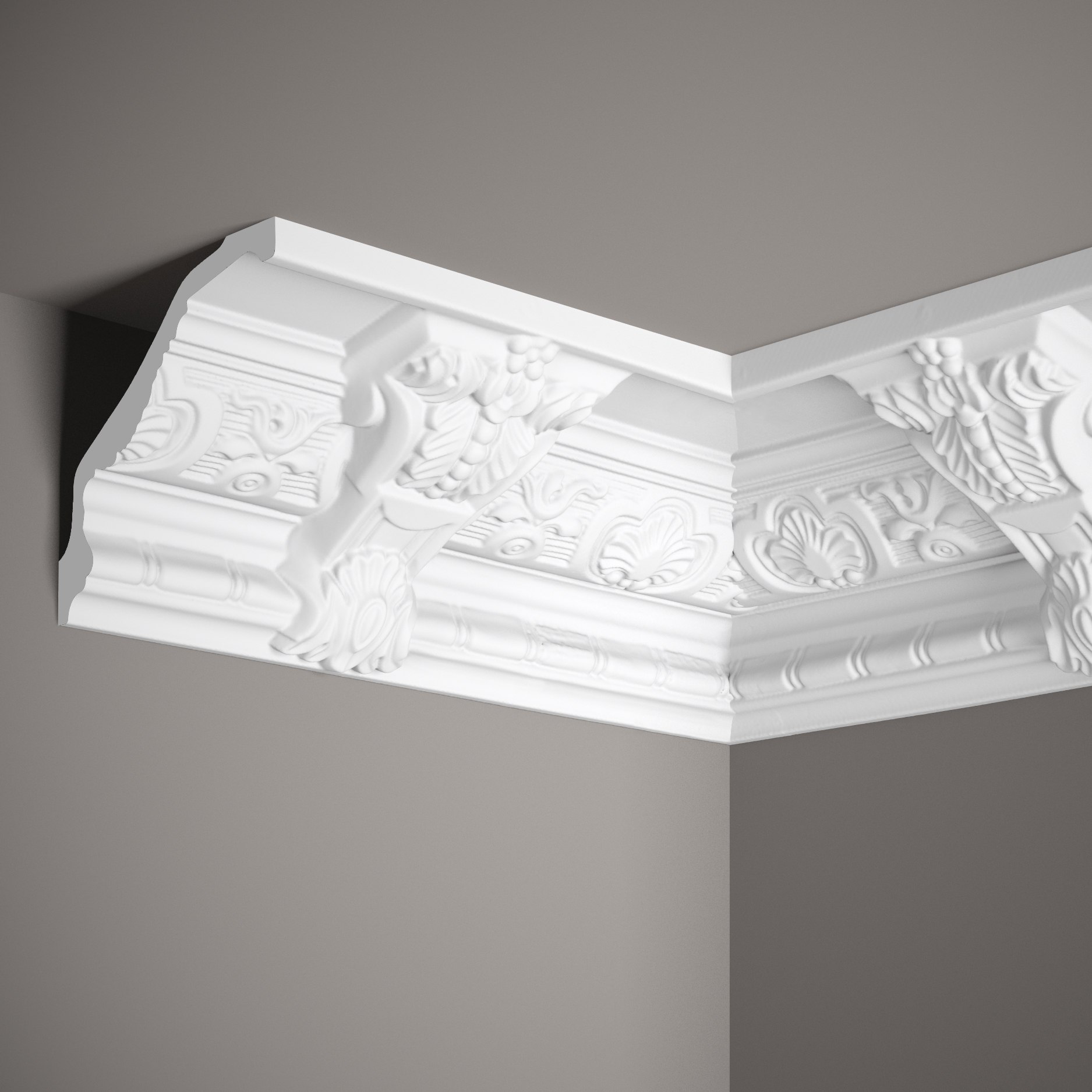Mardom Deckenleiste MDA138 Profoam 160 x 130 x 2000 mm Weiß Stuckleiste Barock