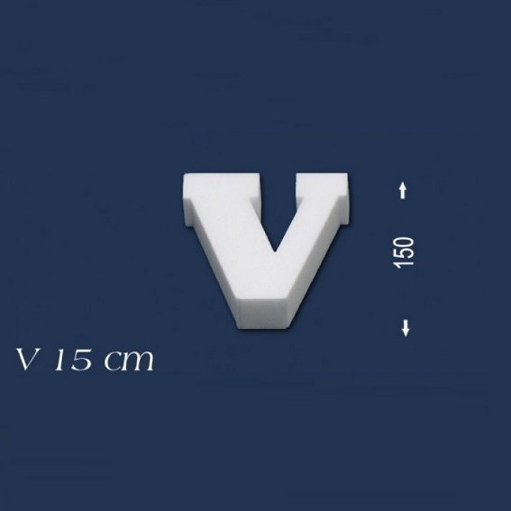 Wiesemann | Lettre décorative "V" | Polystyrène | Hauteur : 150 mm | Lettre en polystyrène | Lettre 3D