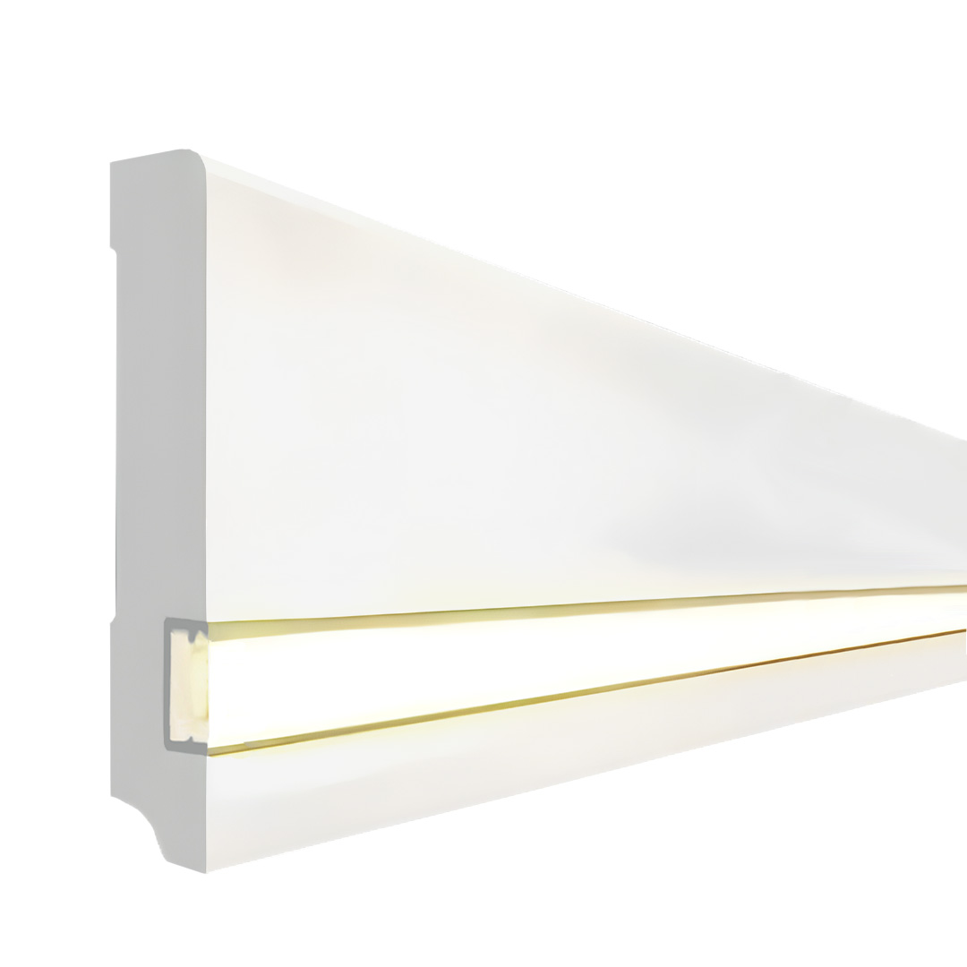 Plinthe MDF stylée, Noyau en MDF, revêtu blanc (19 x 115 x 2500 mm) 720.115L PROVISTON