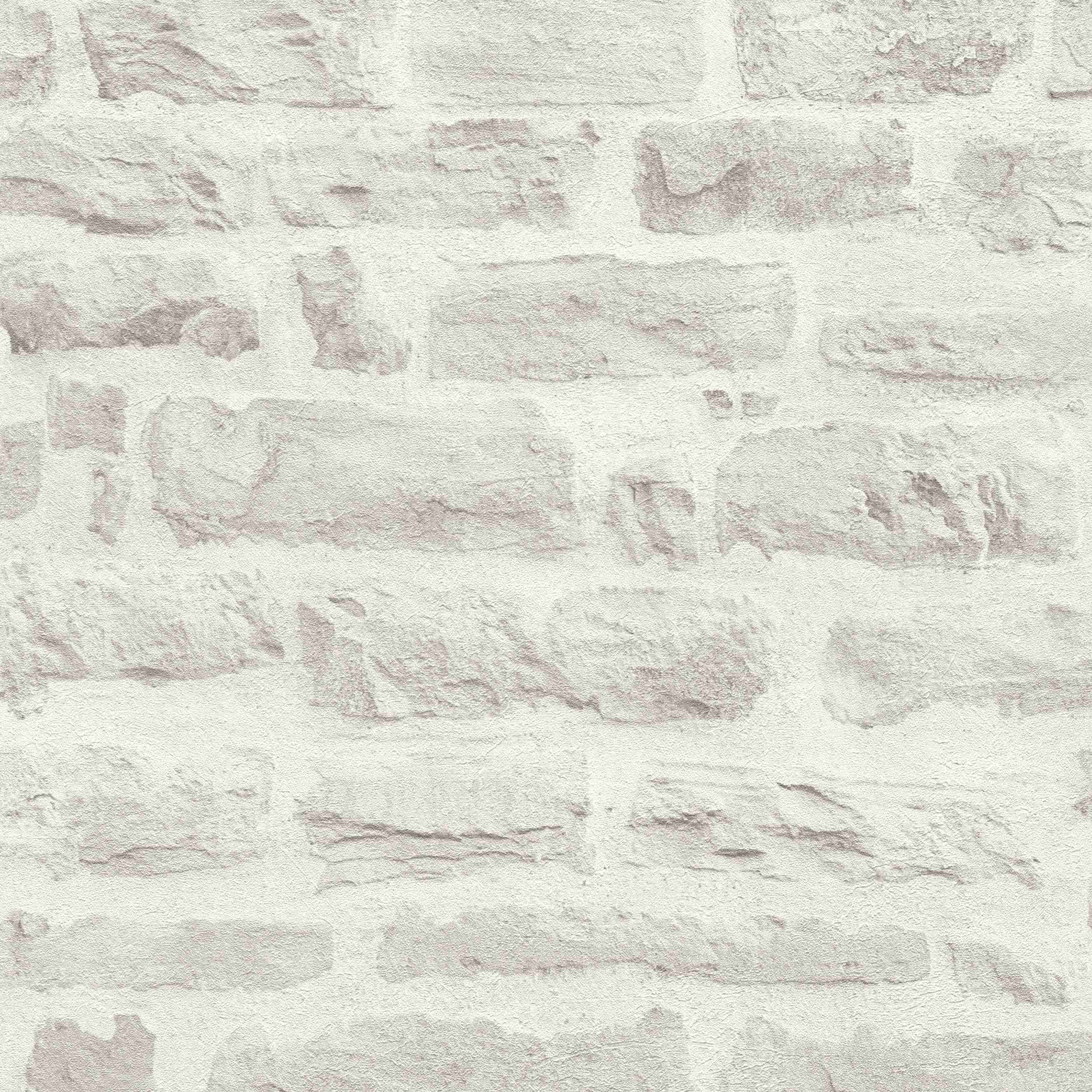 A.S. Creation Elements | 355804 | papier peint intissé pierre brique | 0.53 m x 10.05 m | gris