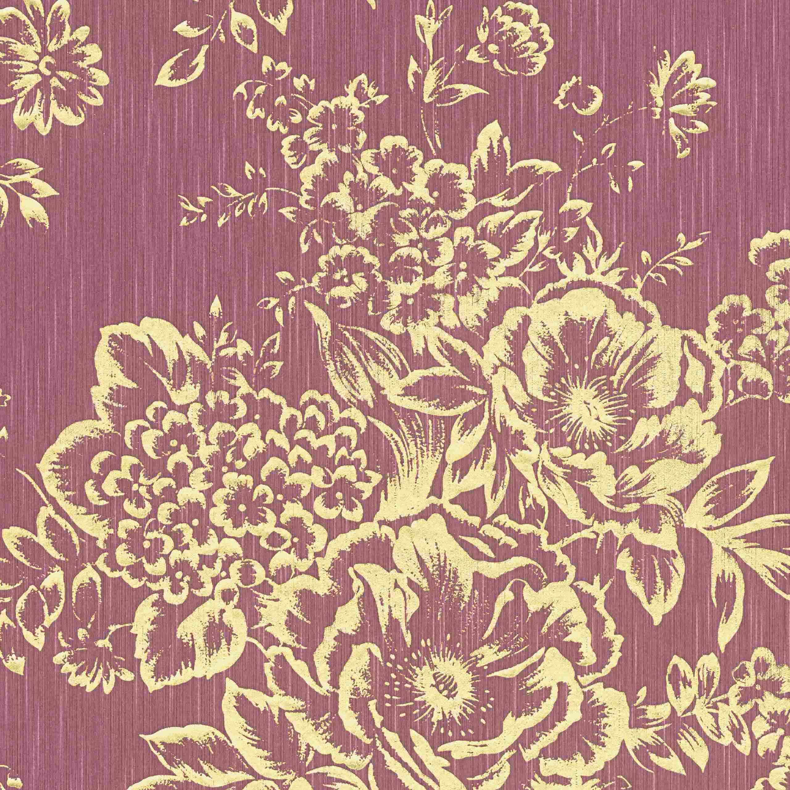 A.S. Creation Metallic Silk | 306576 | papier peint intissé floral | 0.53 m x 10.05 m | rouge