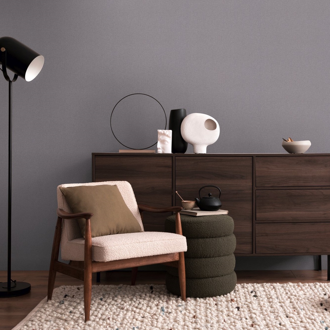 Papier peint intissé 790656 Gris uni CosmoLiving by Cosmopolitan A.S. Creation