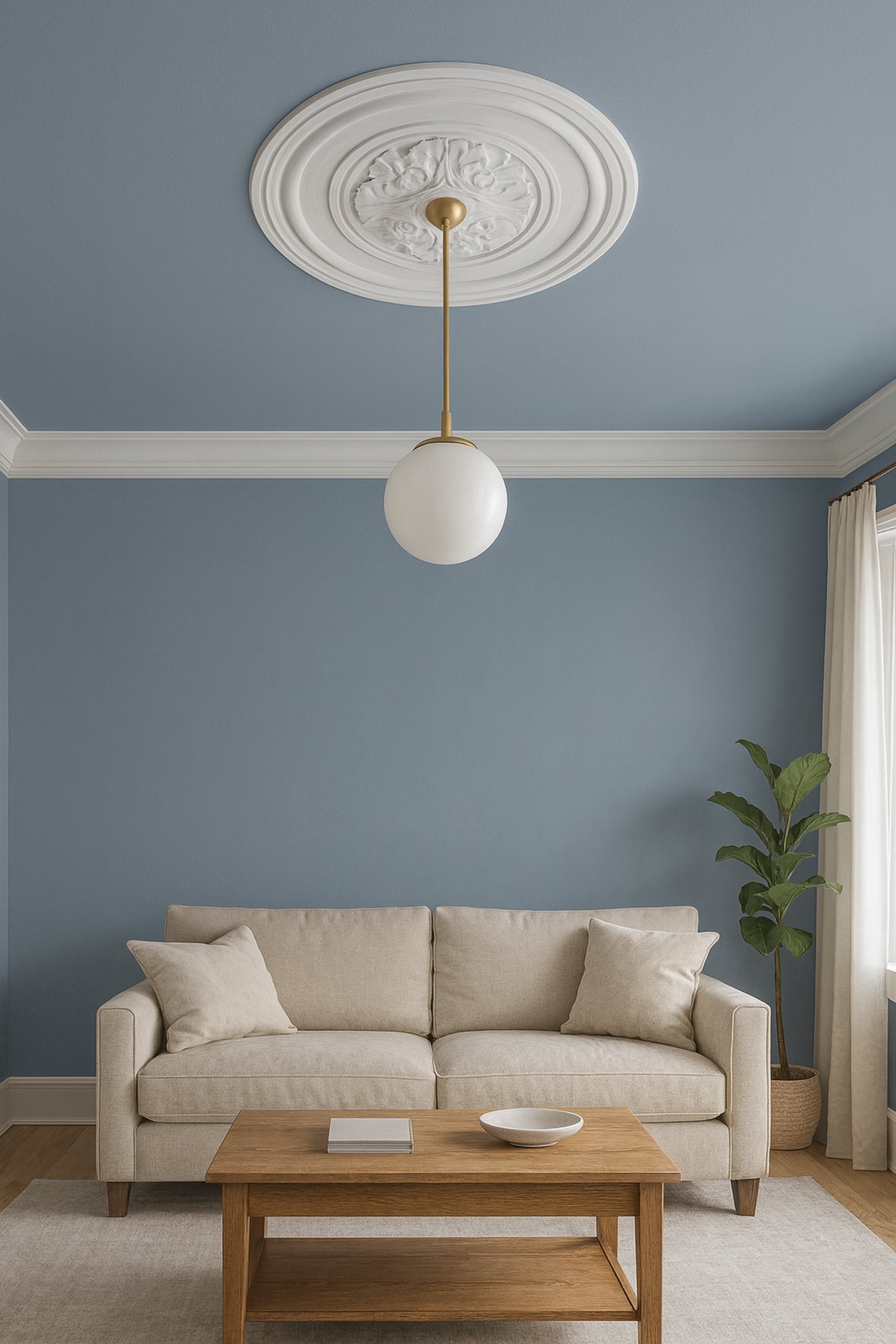 PROVISTON | Gips Rosette Liverpool | Echter Gipsstuck | Ø27,3cm | Stuckrosette