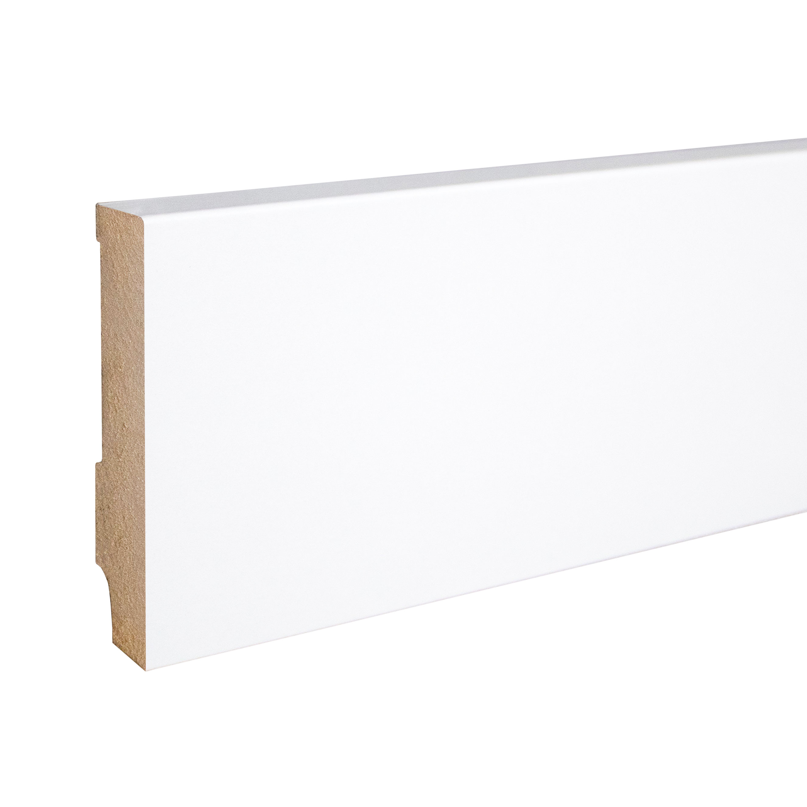 Plinthe Arêtes Vives 16 x 80 x 2500 mm MDF revêtu blanc Classique PROVISTON