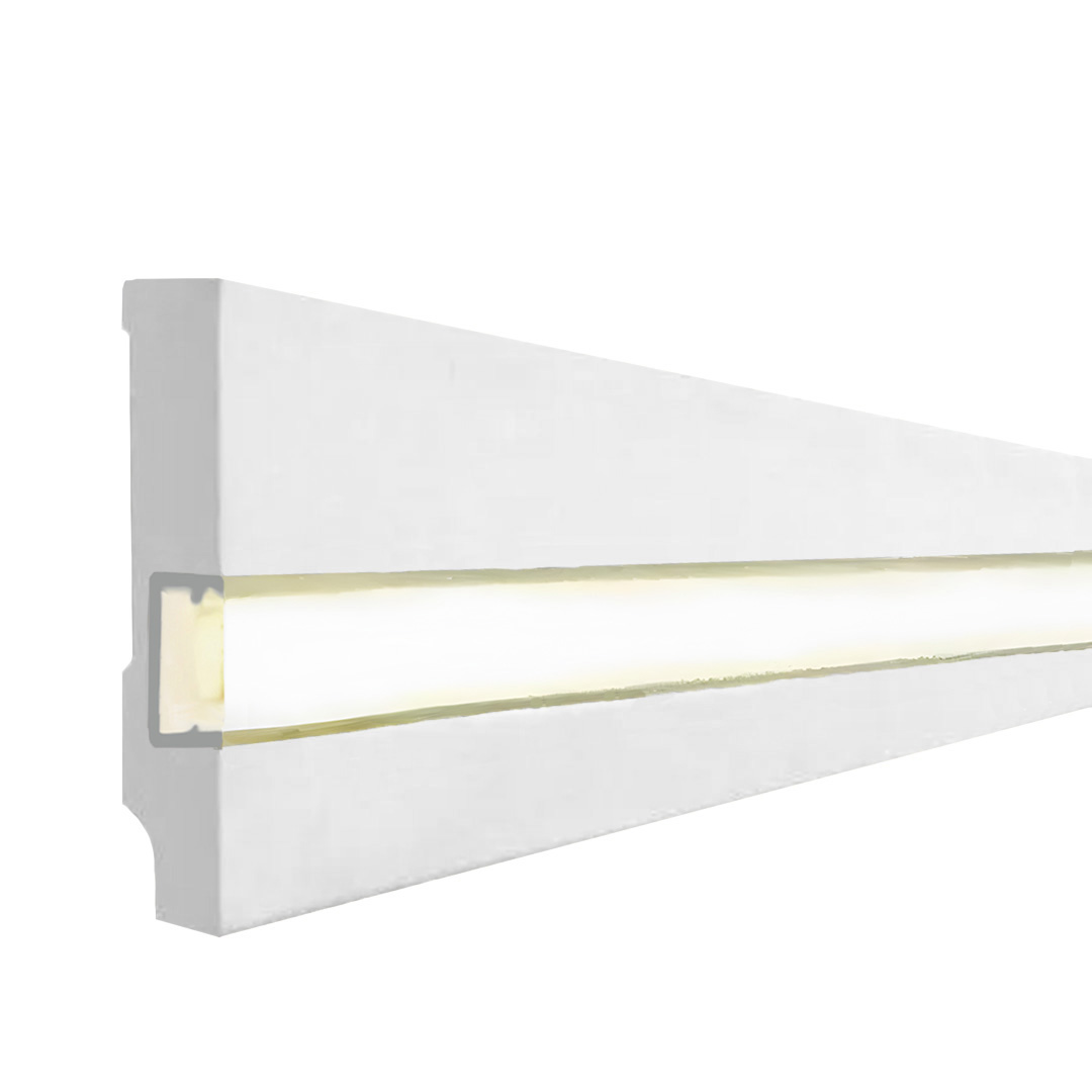Plinthe LED populaire Noyau en MDF, revêtu blanc (16 x 80 x 2500 mm) 721.1680L PROVISTON