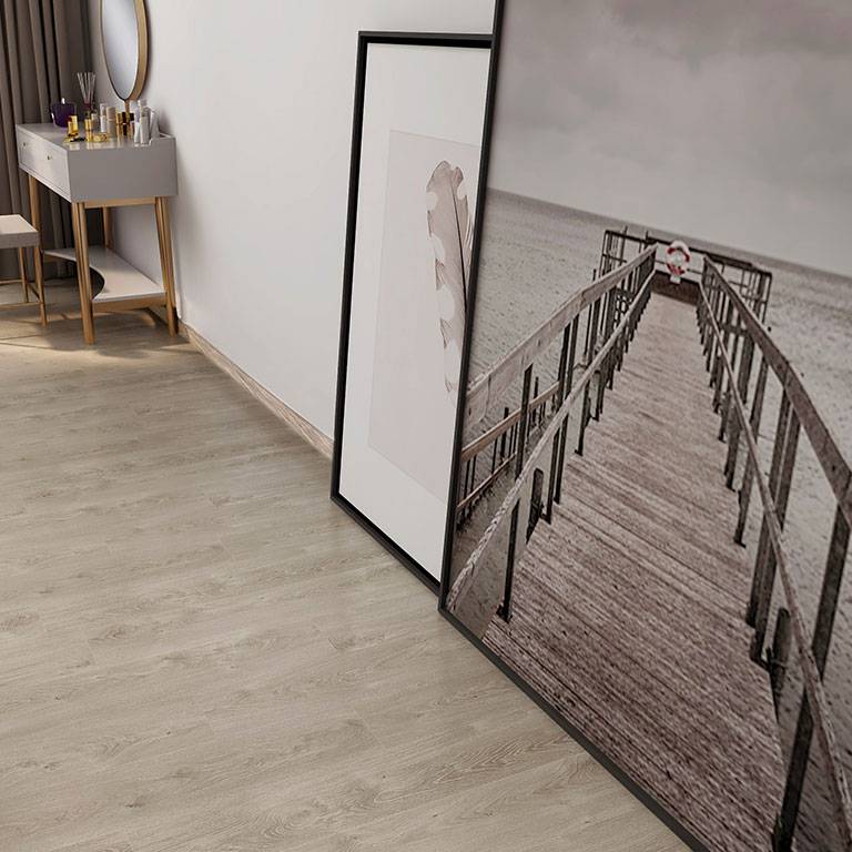 Check One Sol vinyle PVC 2433 Steindam 1220 x 180 x 4.5 mm Vinyle clipsable Chêne clair