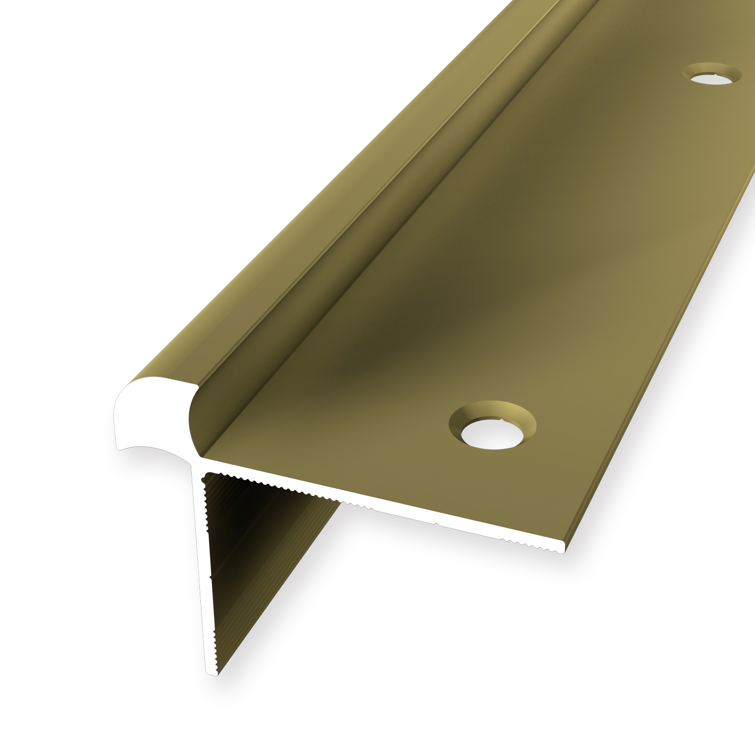 Nez de marche 33 x 43 mm Cornière alu lisse avec trous à vis fraisés Küberit