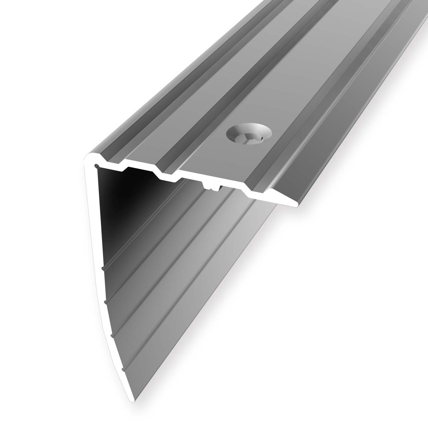 Nez de marche 43 x 31 x 2500 mm Aluminium Cornière striée Argent Küberit