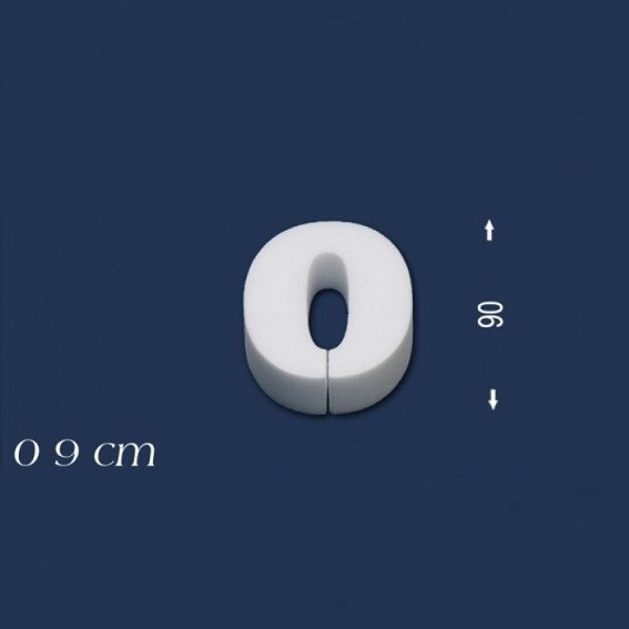 Wiesemann | Chiffre déco "0" | Polystyrène | Hauteur : 90 mm | Chiffre en polystyrène | Chiffre en 3D