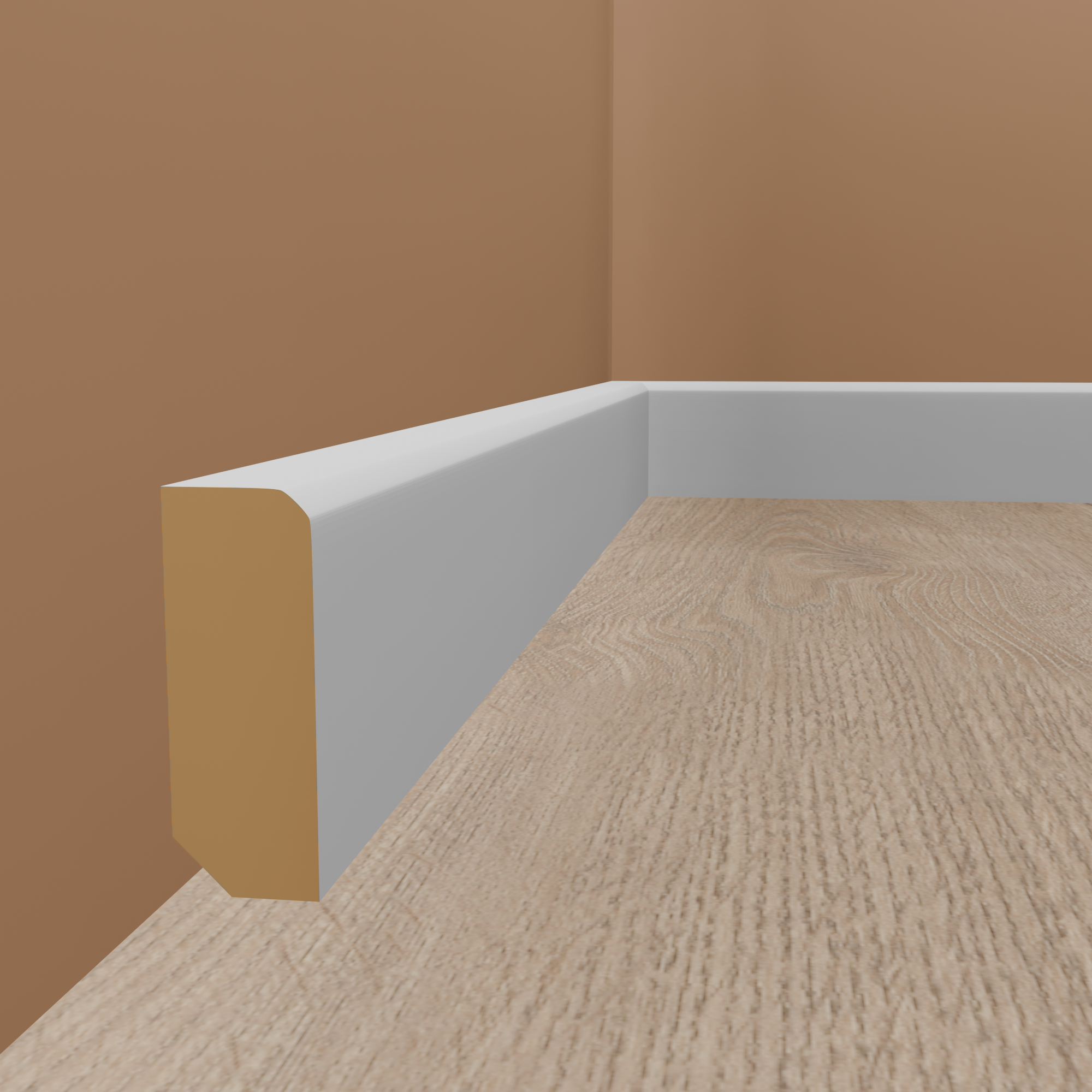 Plinthe "Heidelberg" bois massif 20 x 58 x 2400 mm Blanc Plinthe moderne PROVISTON