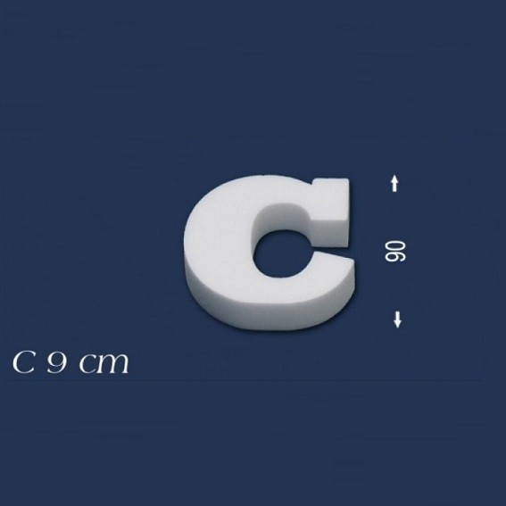 Wiesemann | Lettre décorative "C" | Polystyrène | Hauteur : 90 mm | Lettre en polystyrène | Lettre 3D