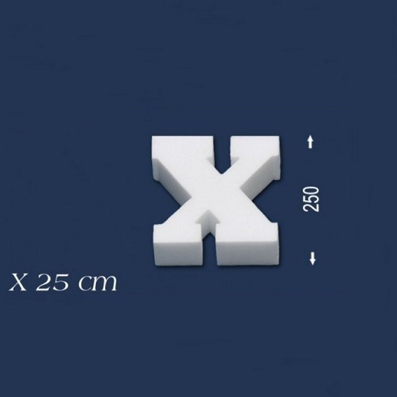 Wiesemann | Lettre décorative "X" | Polystyrène | Hauteur : 250 mm | Lettre en polystyrène | Lettre 3D