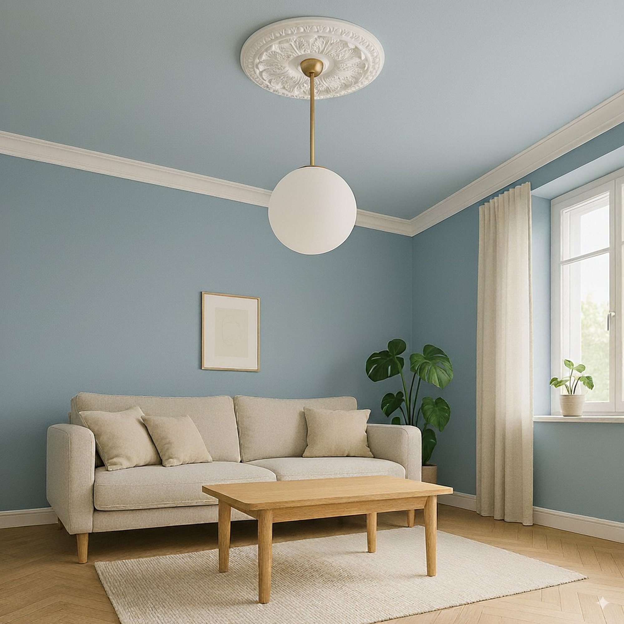 PROVISTON | Gips Rosette Portsmouth | Echter Gipsstuck | Ø46cm | Stuckrosette PROVISTON | Gips Rosette Portsmouth | Echter Gipsstuck | Ø46cm | Stuckrosette