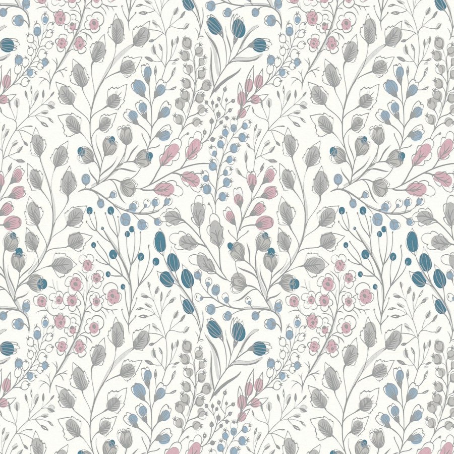 A.S. Creation | Attractive 2 | 388472 | Papier Peint Intissé | Floraux | 10.05 x 0.53 m | Blanc