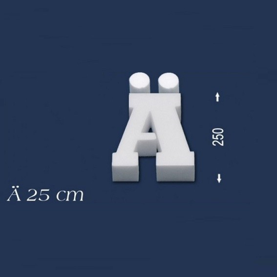 Wiesemann | Lettre décorative "Ä" | Polystyrène | Hauteur : 250 mm | Lettre en polystyrène | Lettre 3D