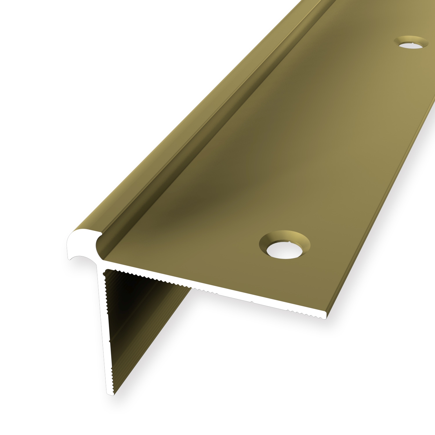 Nez de marche 32 x 42 mm Cornière alu lisse avec trous à vis fraisés Küberit