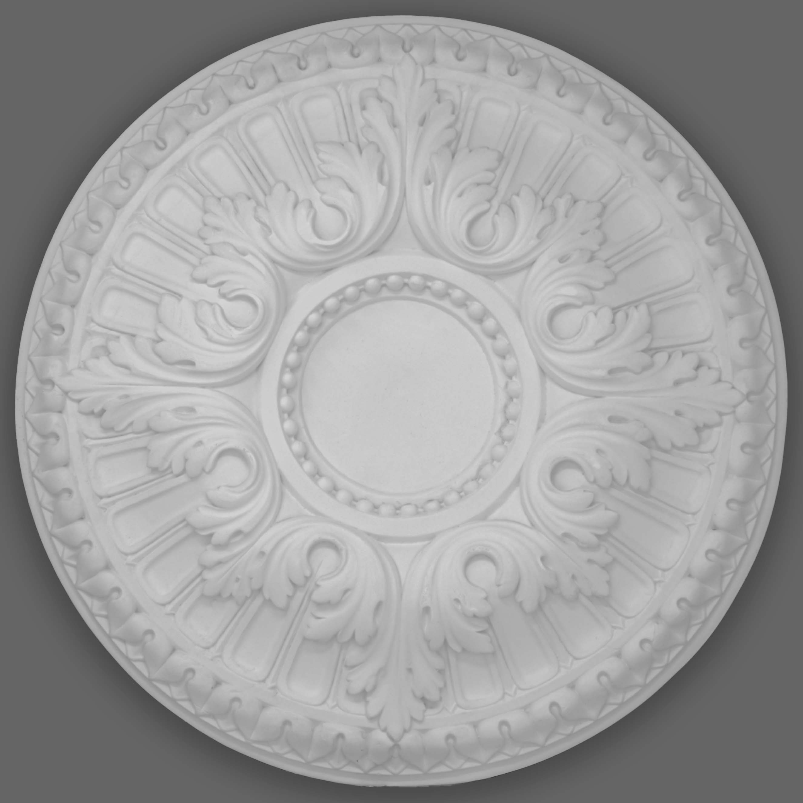 PROVISTON Gips Rosette "Preston" | Ø 483 mm | Stuckrosette klassisch verziert | Echter Gipsstuck
