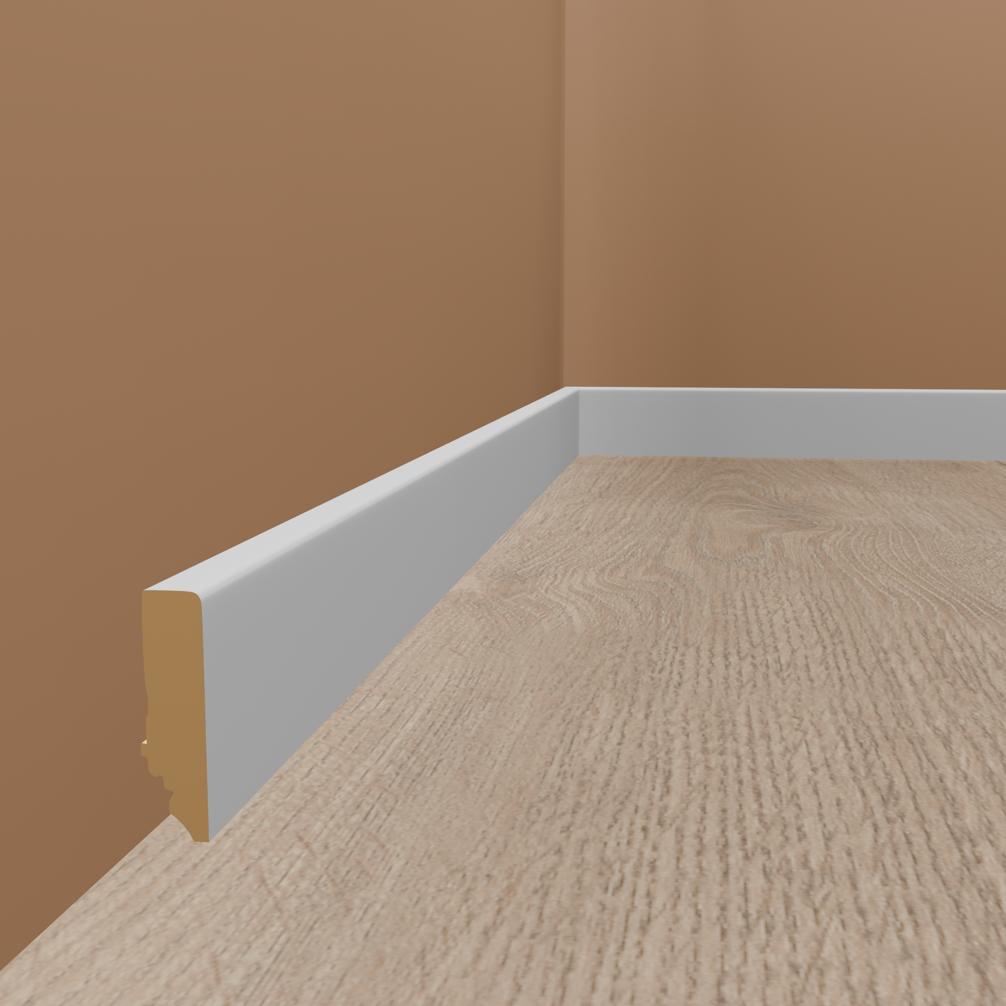 Neuhofer Plinthe "Canelli" FU086L MDF 16 x 70 x 2400 mm Blanc 