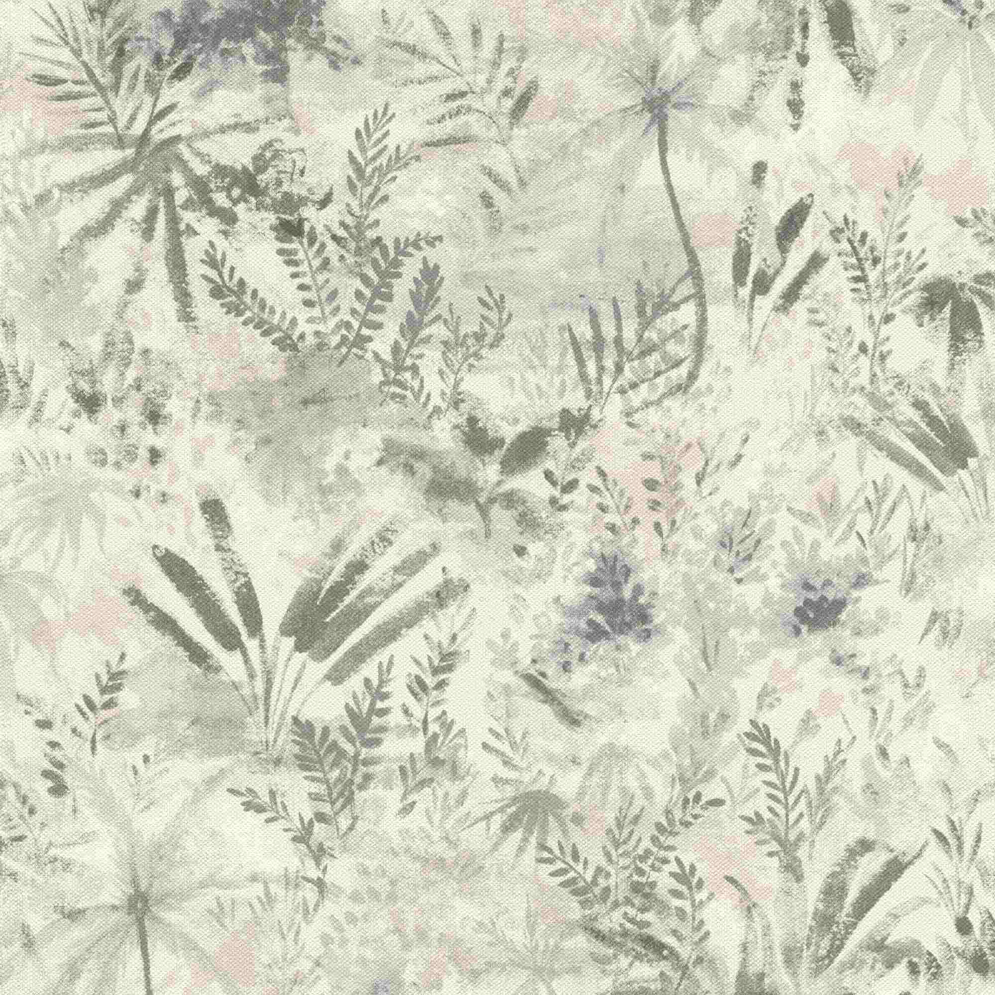 Rasch | Selection | 543018 | Intissé | Botanique | 10.05 x 0.53 m | Gris | Blanc | Crème