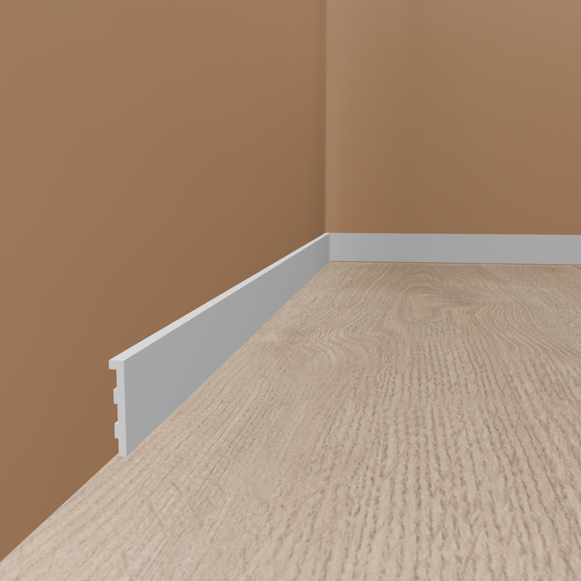 PROVISTON Plinthe PVC Blanc | 25 x 120 x 2000 mm Plinthe moderne Arêtes Vives