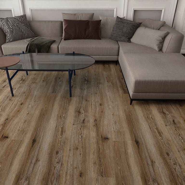 Check One Sol vinyle PVC 2431 Büren 1220 x 180 x 4.5 mm Vinyle clipsable Parquet Chêne