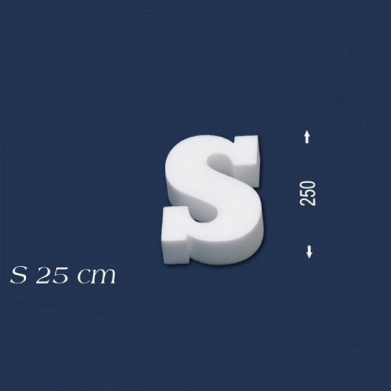Wiesemann | Lettre décorative "S" | Polystyrène | Hauteur : 250 mm | Lettre en polystyrène | Lettre 3D