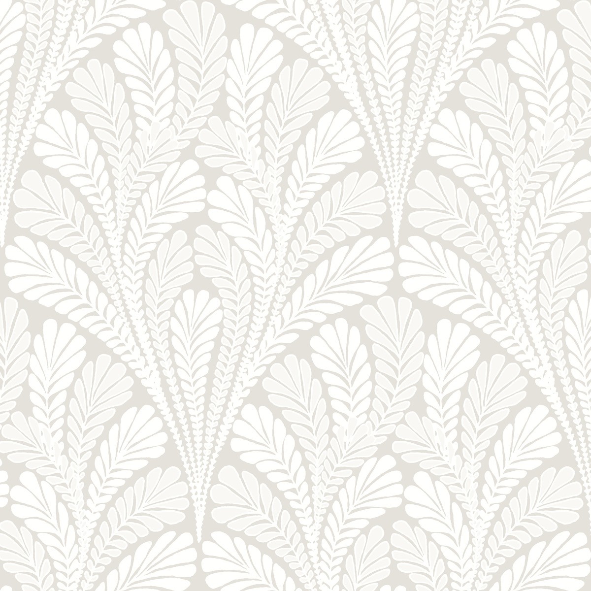 York Wallcoverings | Black and White | BW3952 | Sure Strip | Botanique | 0.52 x 10 m | Crème | Gris