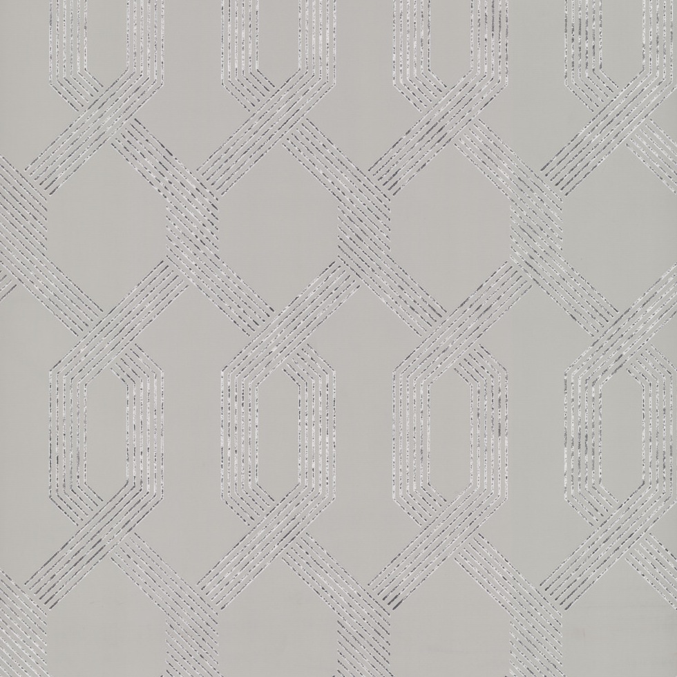 York Wallcoverings | Black and White | Y6221204 | Intissé | Géométrique | 0.53 x 10 m | Gris | Gris