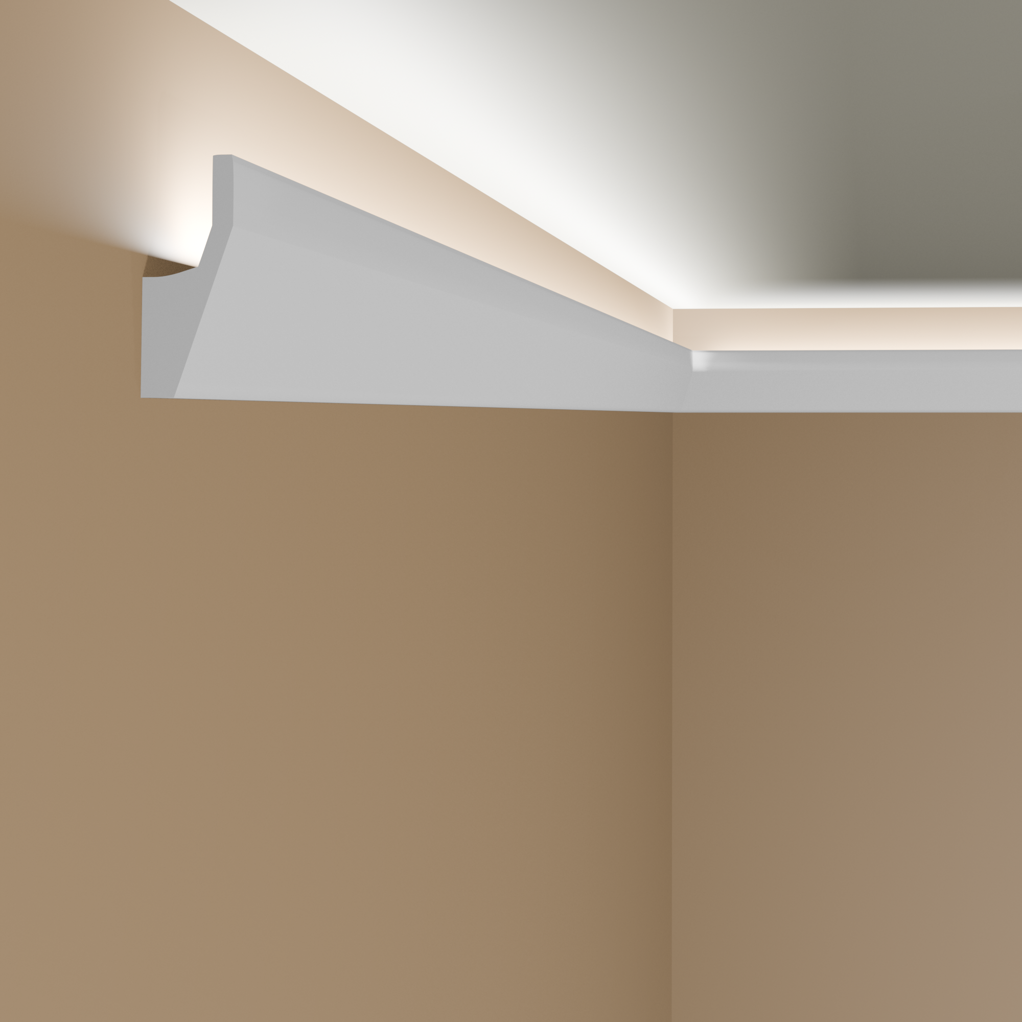 PROVISTON LED Barre lumineuse "NE118" 27 x 70 x 2000 mm Blanc Moulure de plafond Moulure en stuc moderne
