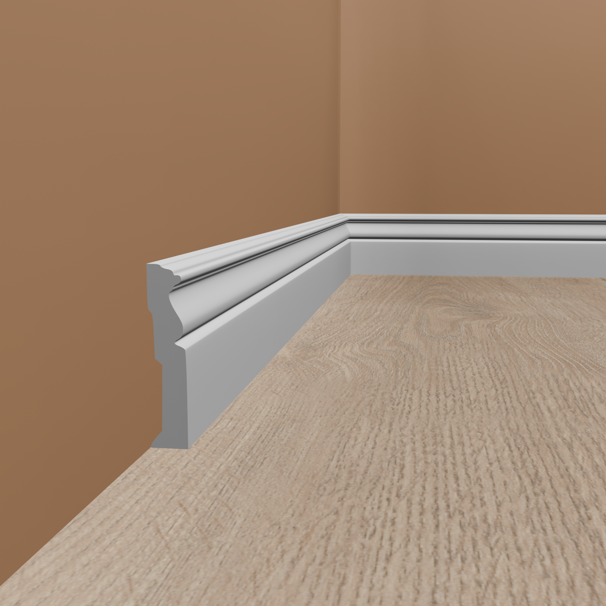 PROVISTON | Plinthe moulurée "NE095" en polystyrène PolyForce | 15 x 120 x 2000 mm | Blanc