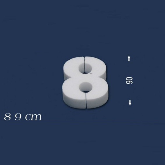 Wiesemann | Chiffre déco "8" | Polystyrène | Hauteur : 90 mm | Chiffre en polystyrène | Chiffre en 3D