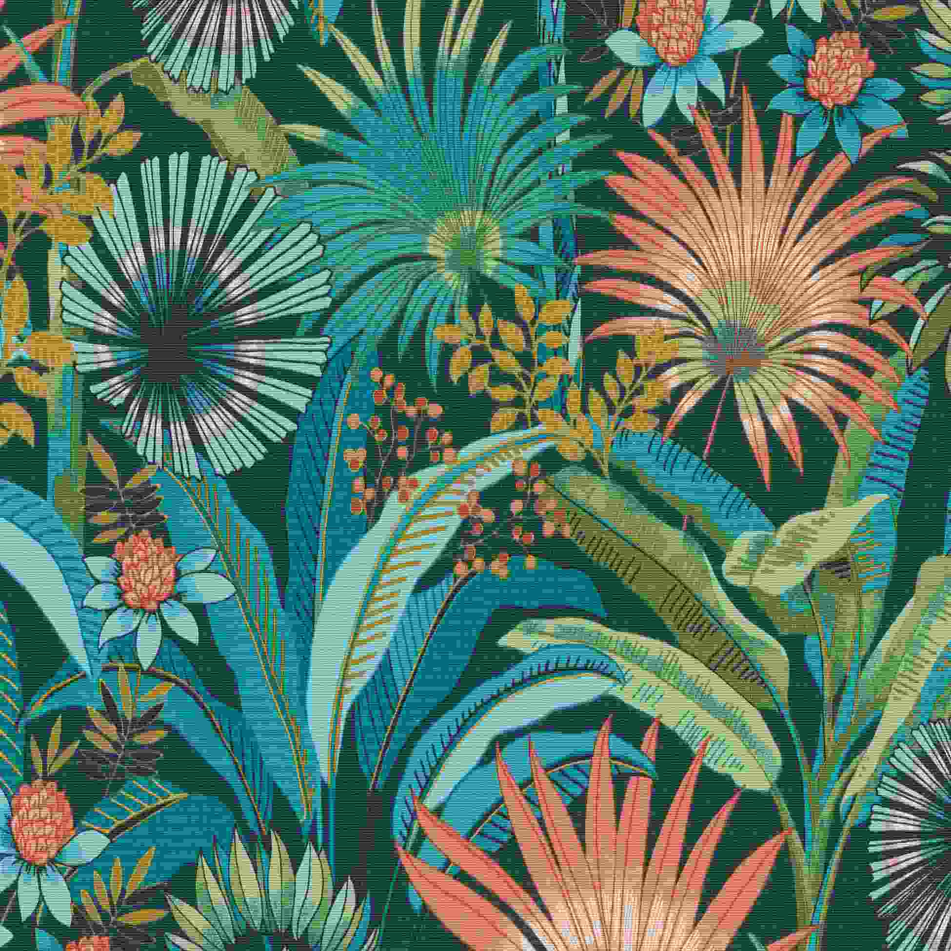 Erismann | Martinique | 10390-19 | Papier peint intissé | motifs / dessins | 0.53 x 10.05 m | Turquoise